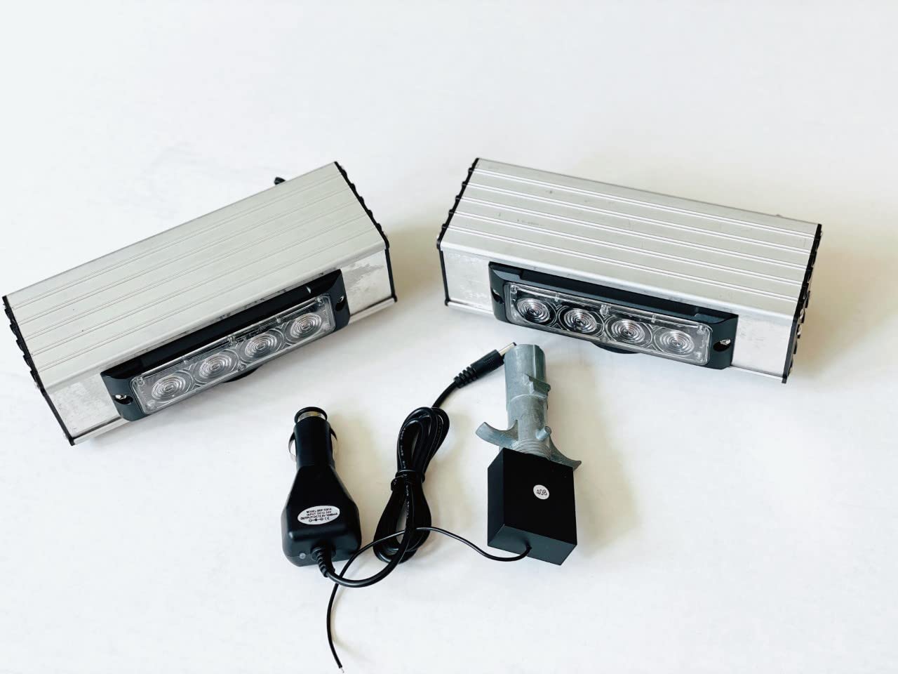 Wireless LED Tow Lights with Red Stop/Tail/Turn Signals - High Power Magnetic Base & 4-Pin Round Transmitter - USA Warranty & Lifetime Service - Perfect for Trailers, Trucks & Emergency Vehicles