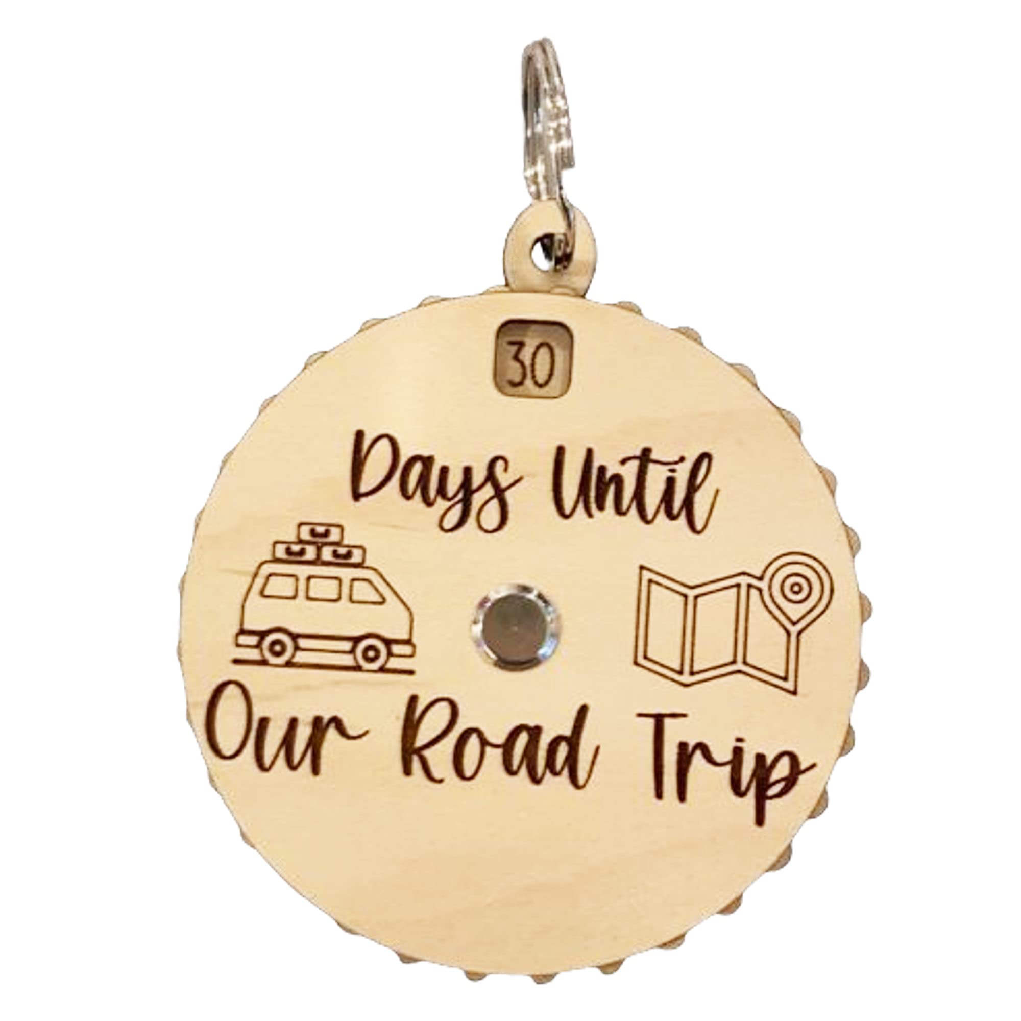 Countdown Spinner Keychains - Road Trip Essentials for Kids & Adults, Perfect for Travel, Camping, and Adventure Countdowns