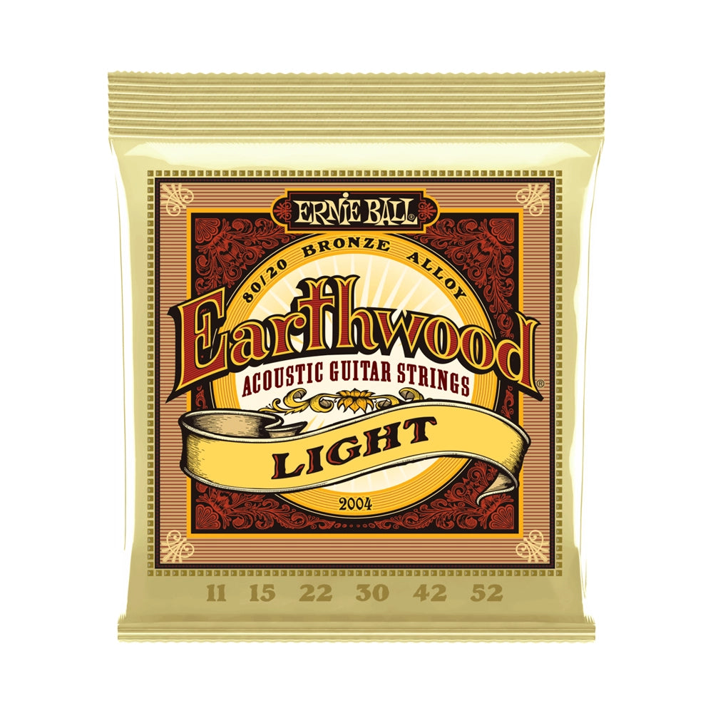 Ernie Ball Earthwood 80/20 Bronze Acoustic Guitar Strings Set - 11-52 Gauge for Warm Tone & Longevity | Perfect for Folk, Country & Fingerstyle Playing