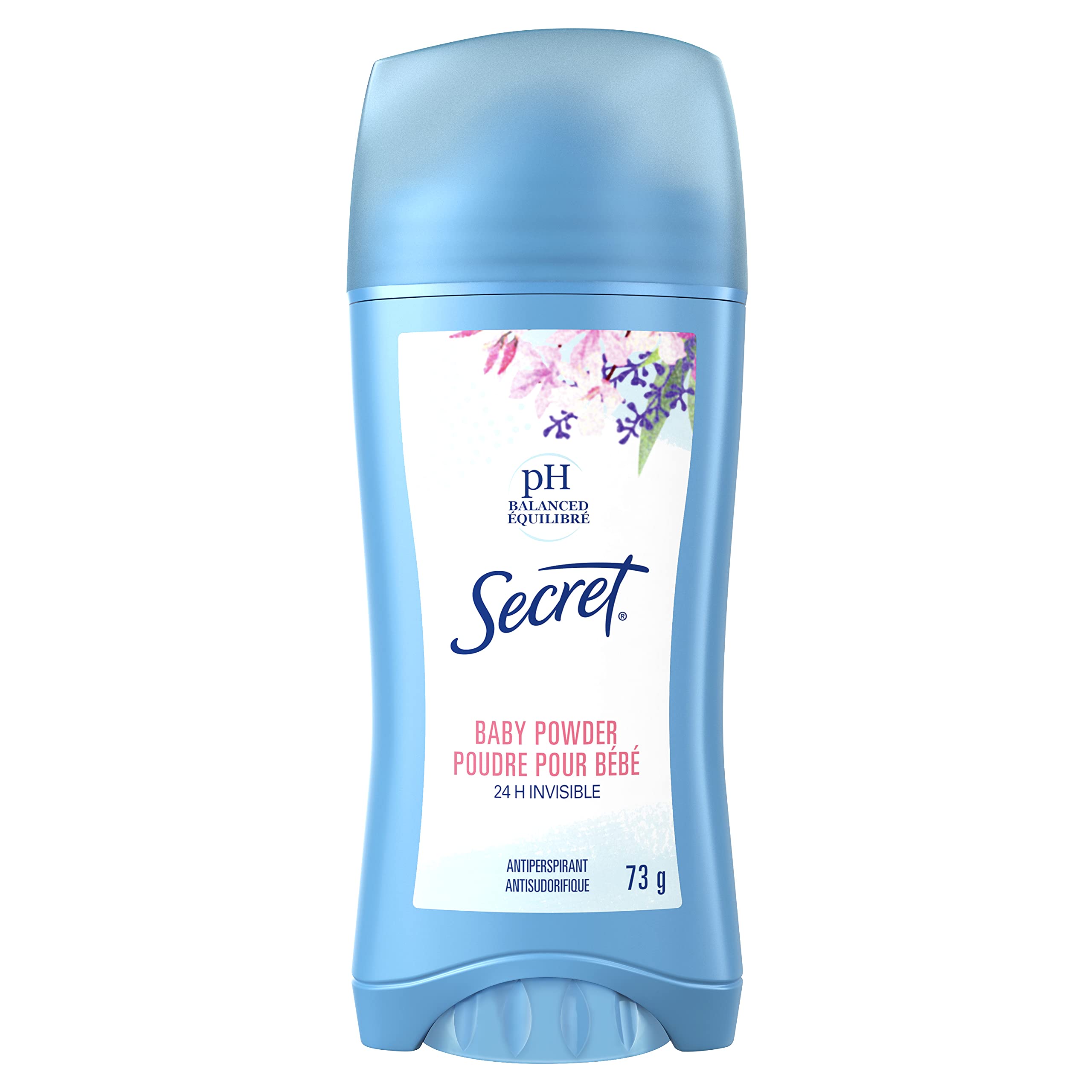 Secret Invisible Solid Antiperspirant & Deodorant for Women & Men - Baby Powder Scent, 73g - All-Day Odor Protection & Wetness Control for Workouts, Office & Daily Use