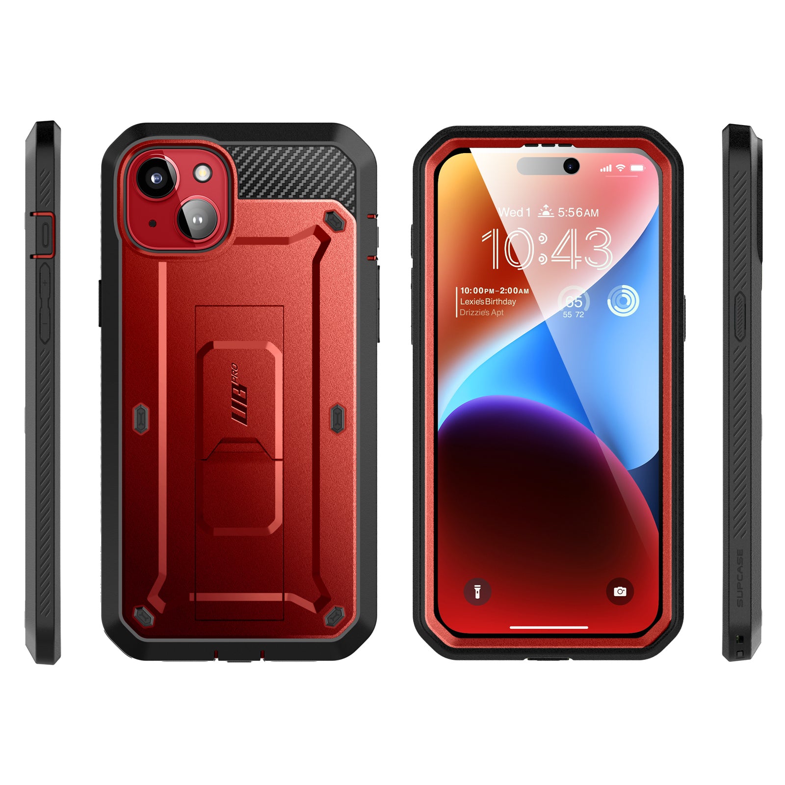 iPhone 15 6.1 Inch Unicorn Beetle PRO Heavy Duty Rugged Case - Shockproof & Drop Protection - Metallic Red - Perfect for Outdoor Adventures & Extreme Sports