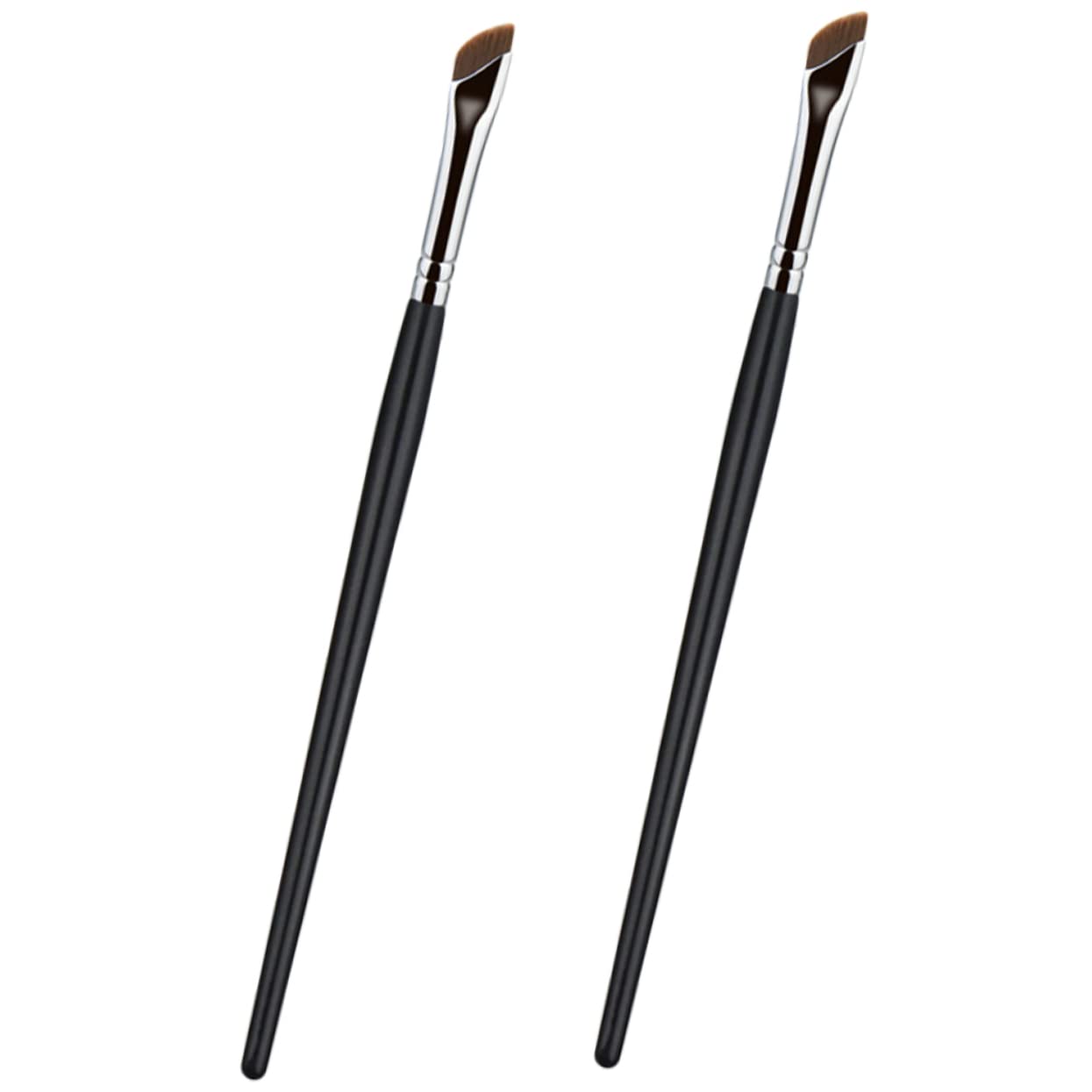 Minkissy 2Pcs Eyebrow Brush Set - Angled & Flat Concealer Brush, Eyeliner Brush, Eyeshadow Brush for Flawless Makeup Application - Perfect for Daily Use, Professional Makeup & Travel