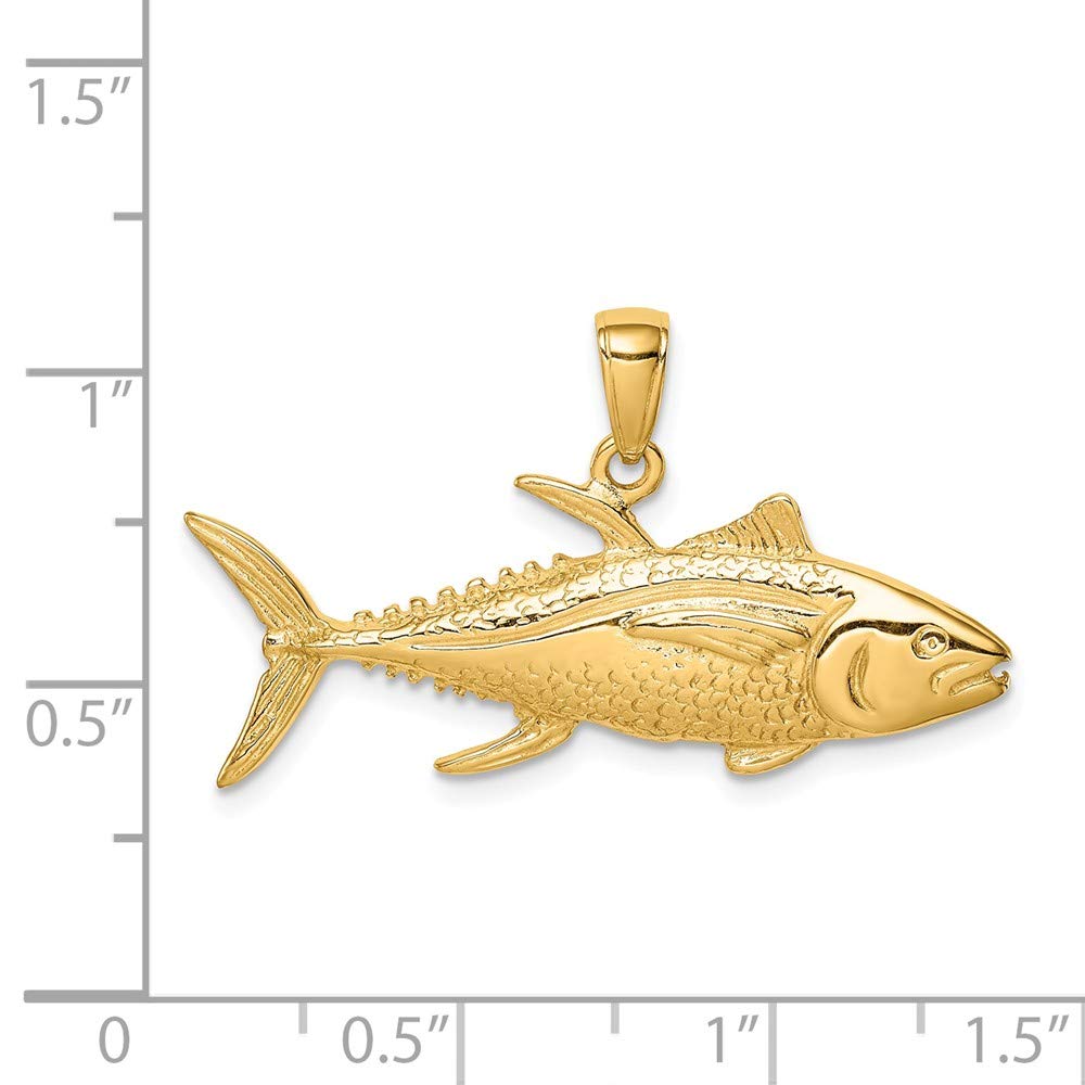 14K Yellow Gold Yellowfin Tuna Fish Pendant Necklace - Elegant Ocean-Inspired Jewelry for Women | Perfect Gift for Birthday, Anniversary & Beach Lovers