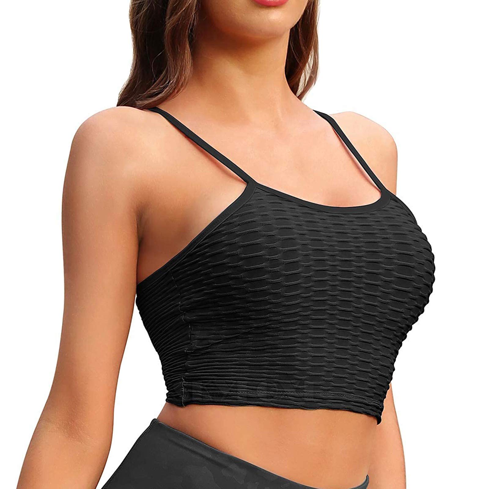 Wirefree Padded Sports Bra for Women - Longline Yoga Bra with Support for Running, Workout & Gym - Comfortable Tank Top for Active Lifestyles | TikTok Viral Fitness Wear