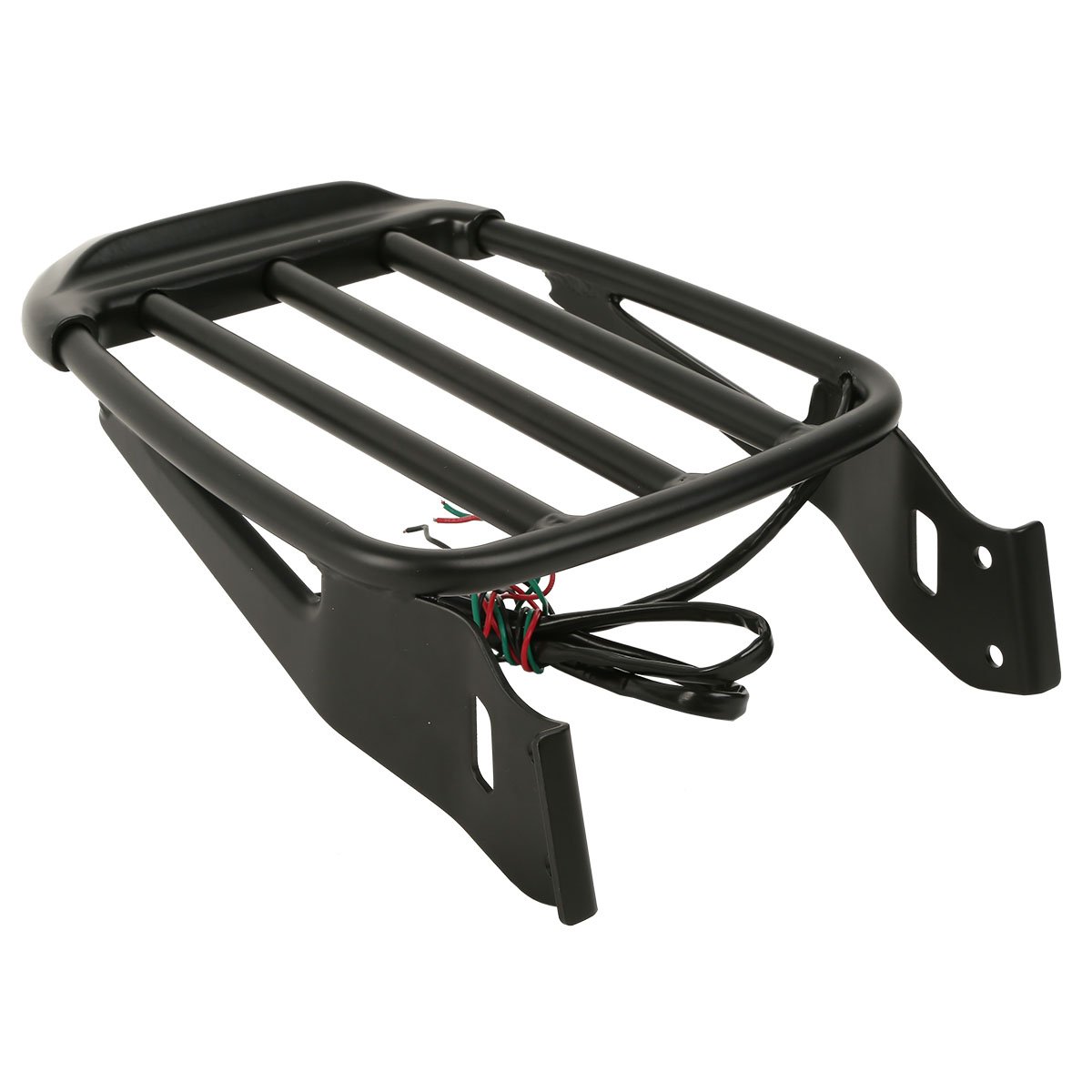 XFMT Detachable Two-Up Luggage Rack with LED Lights for Harley Sportster XL Dyna Softail 2004-2017 - Perfect for Long Rides & Road Trips