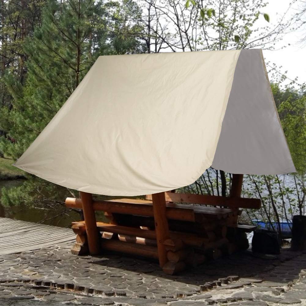 TOPINCN Outdoor Swing Cover - Waterproof Playground Roof Canopy & Sunshade Replacement Tarp for Kids Swing Sets, Patio, Garden (Beige) | Perfect for Backyard, Playground & Outdoor Furniture Protection