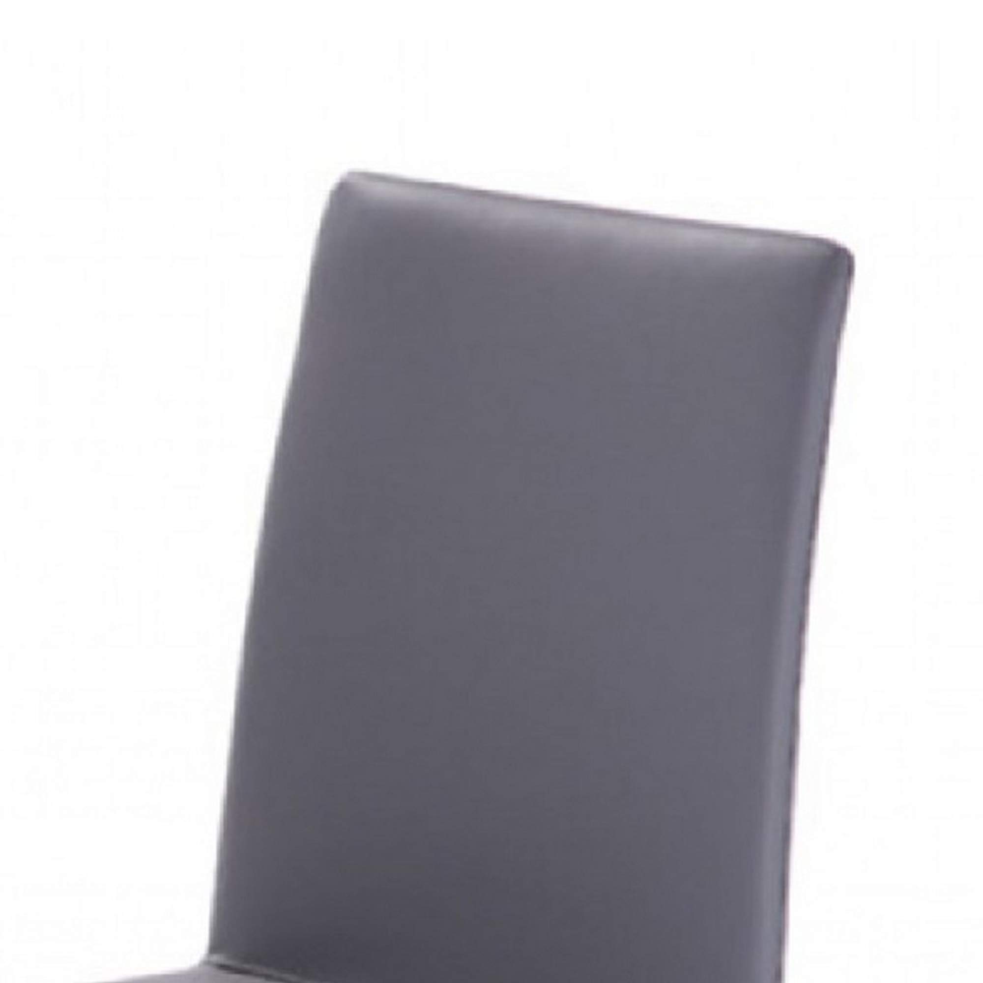 Benjara Set of 2 Gray Leatherette Upholstered Dining Chairs with Metal Frame - Modern Kitchen & Dining Room Furniture for Home, Restaurant, or Office Use