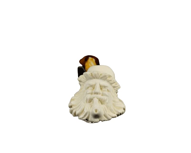 Handcrafted Meerschaum Smoking Pipe - Premium Turkish Block Meerschaum, Artisan Figural Old Man & Bearded Man Design - Perfect for Collectors & Relaxing Pipe Smoking Moments