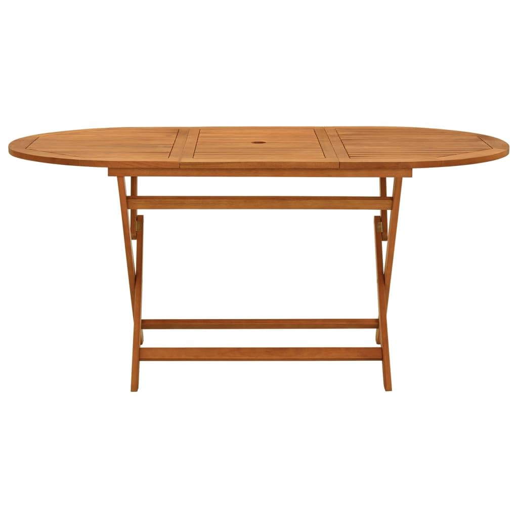 VidaBella Solid Eucalyptus Wood Folding Patio Table - 63