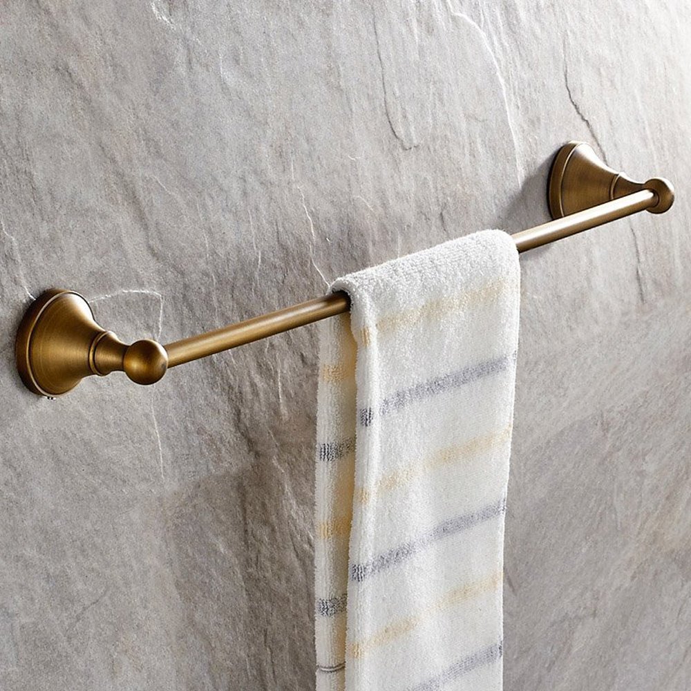 Antique Brass Towel Bar Set with Hand Towel Ring - Wall Mounted Bathroom Towel Holder for Bath, Shower, and Powder Room Decor