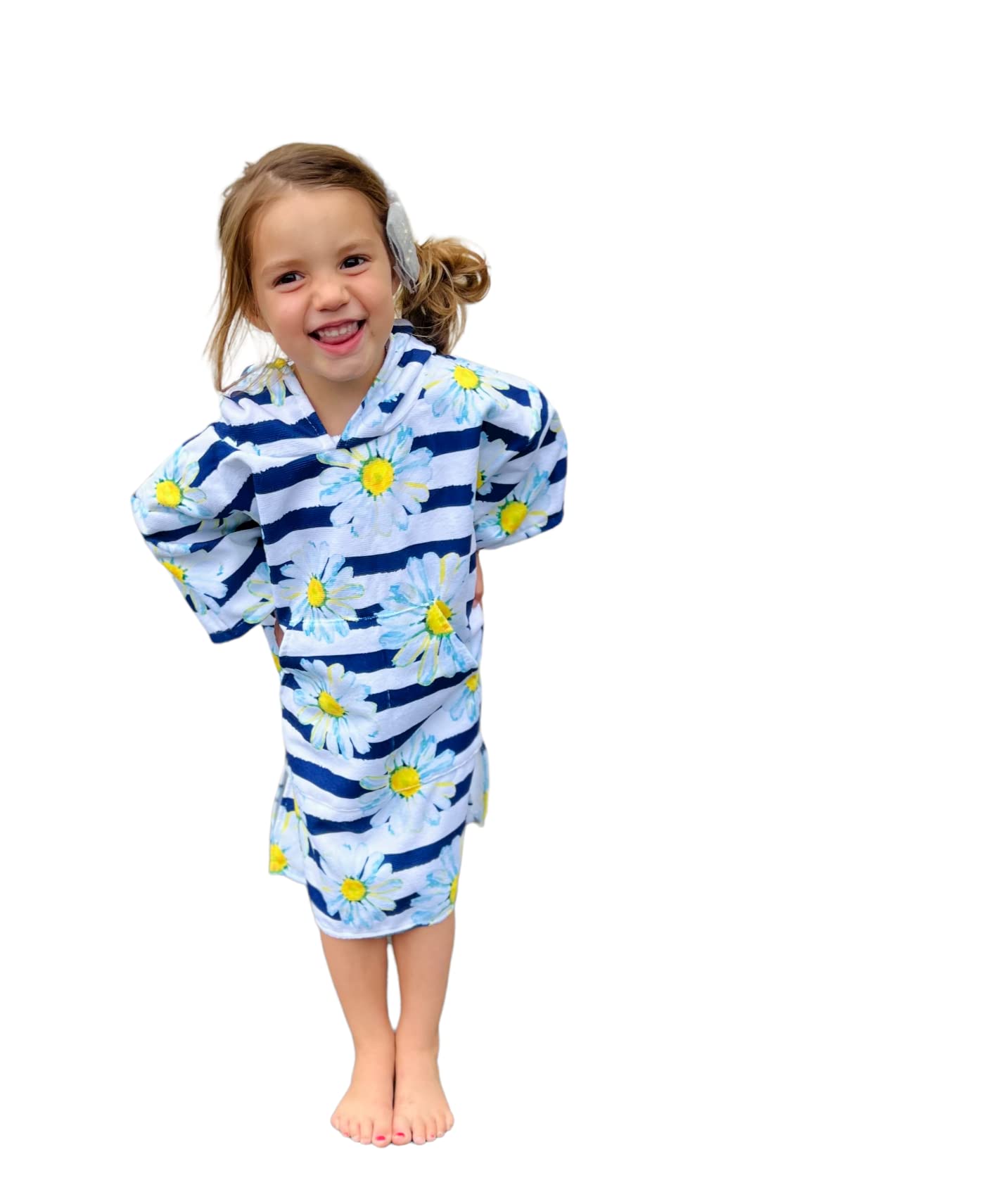 Amor Kids Hooded Towel - Soft Quick Dry Bath & Beach Poncho for Toddlers & Children (3-10 Years) - Sand Resistant, Flower Design - Perfect for Swimming Pool, Beach & Bath Time