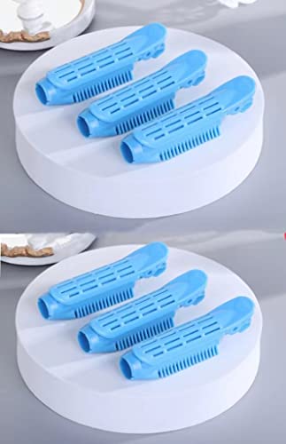6 Pack Instant Hair Volumizing Clips for All Hair Types - Root Lift Curler Clips for DIY Natural Volume & Fluffy Hair Styling - Perfect for Home, Salon & Travel (Blue, 6 Pieces)