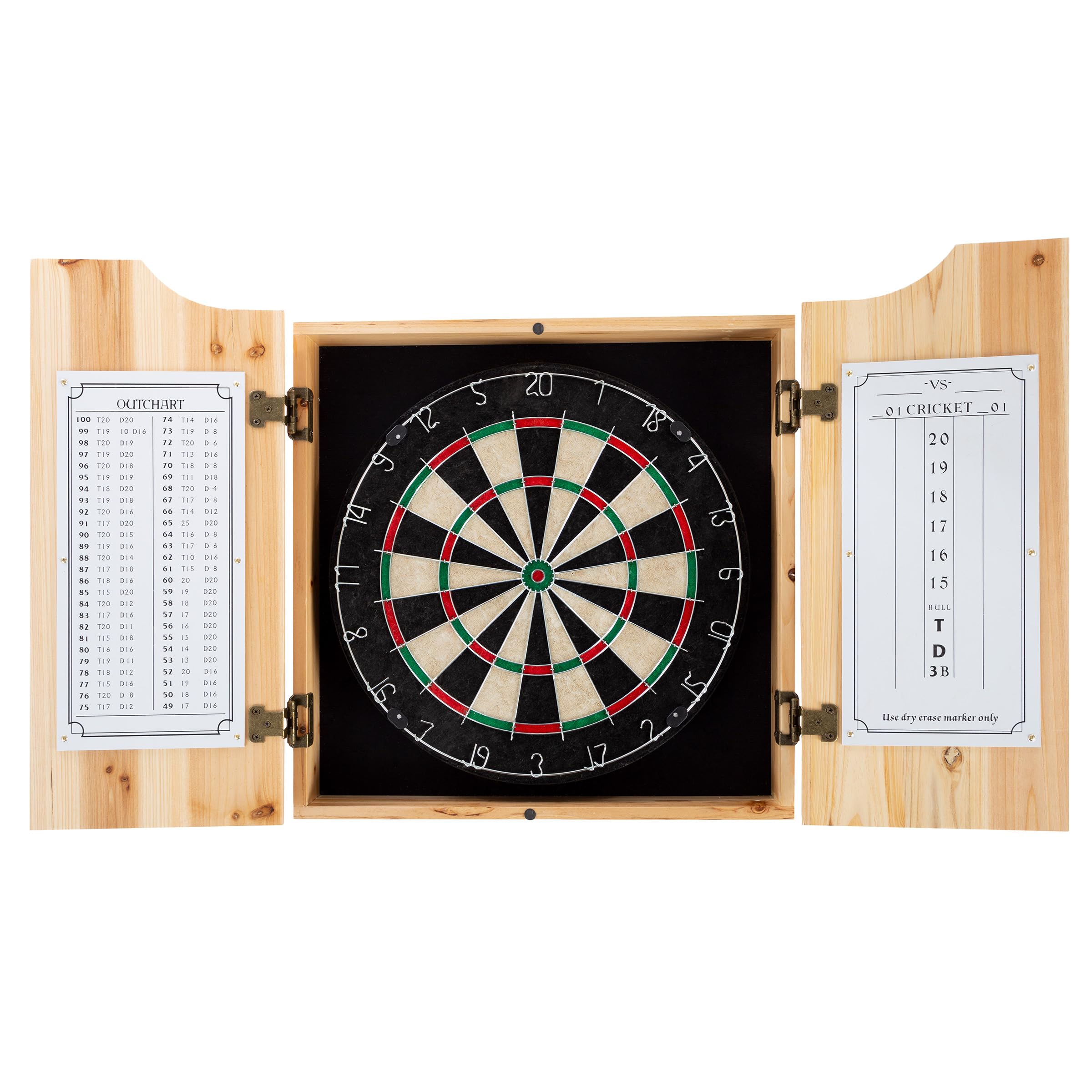 Trademark Global Montreal Canadiens Logo Dartboard Cabinet Set with 6 Steel Tip Darts, Scoreboard & Wooden Hanging Cabinet - Perfect for Game Rooms, Bars, and Man Caves