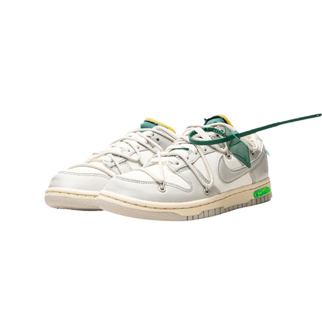 Off White x Nike Dunk Low Lot 42 of 50 Sail Neutral Grey Light Bone Sneakers - Limited Edition Collaboration - Perfect for Streetwear & Sneaker Collectors