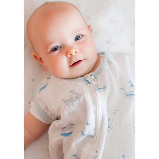 Ahoy Muslin Non-Weighted ZipMe Gown & Sack Set - Soft Baby Swaddle & Sleepwear for Newborns | Perfect for Nursery, Hospital & Travel (BGB 0041)