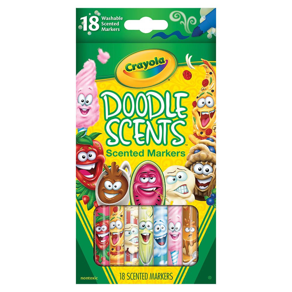 18-Piece Crayola Scented Washable Markers for Kids - Non-Toxic Doodle Art Supplies for Children 36+ Months - Perfect for School Projects, Coloring Books & Creative Play