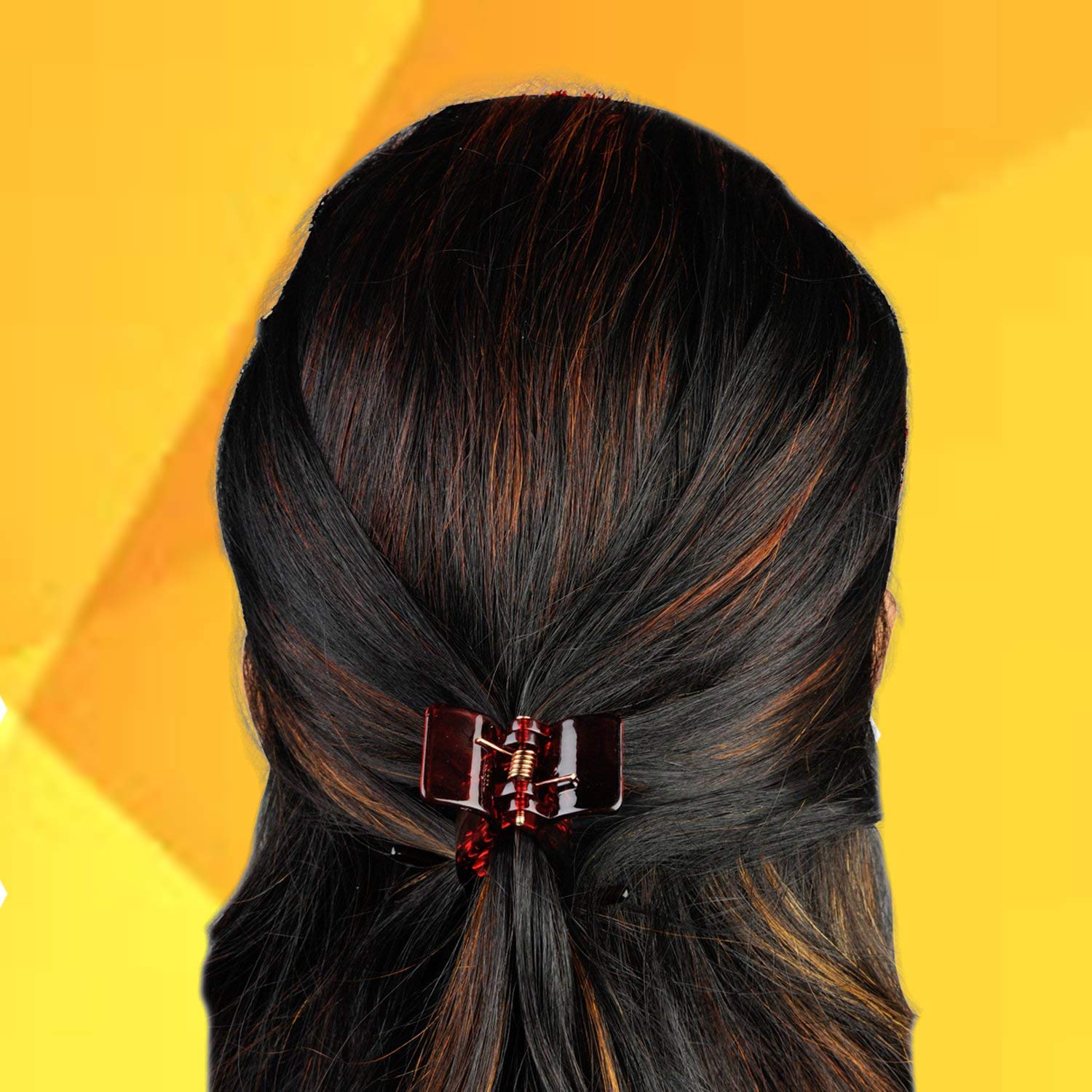 SIYAA Medium Plastic Hair Clutch for Women - Trendy Hair Clips & Claw Clutchers (Pack of 6) for Ponytails, Buns & Everyday Styling