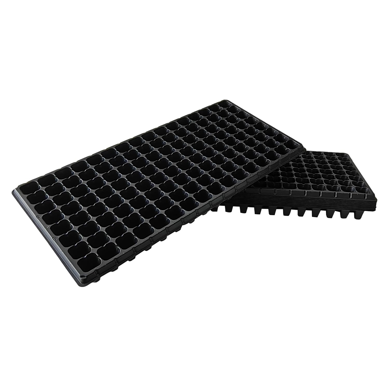 10-Pack 128-Cell Seed Starter Trays - Thick & Durable Nursery Plug Trays for Seedlings - 21.26