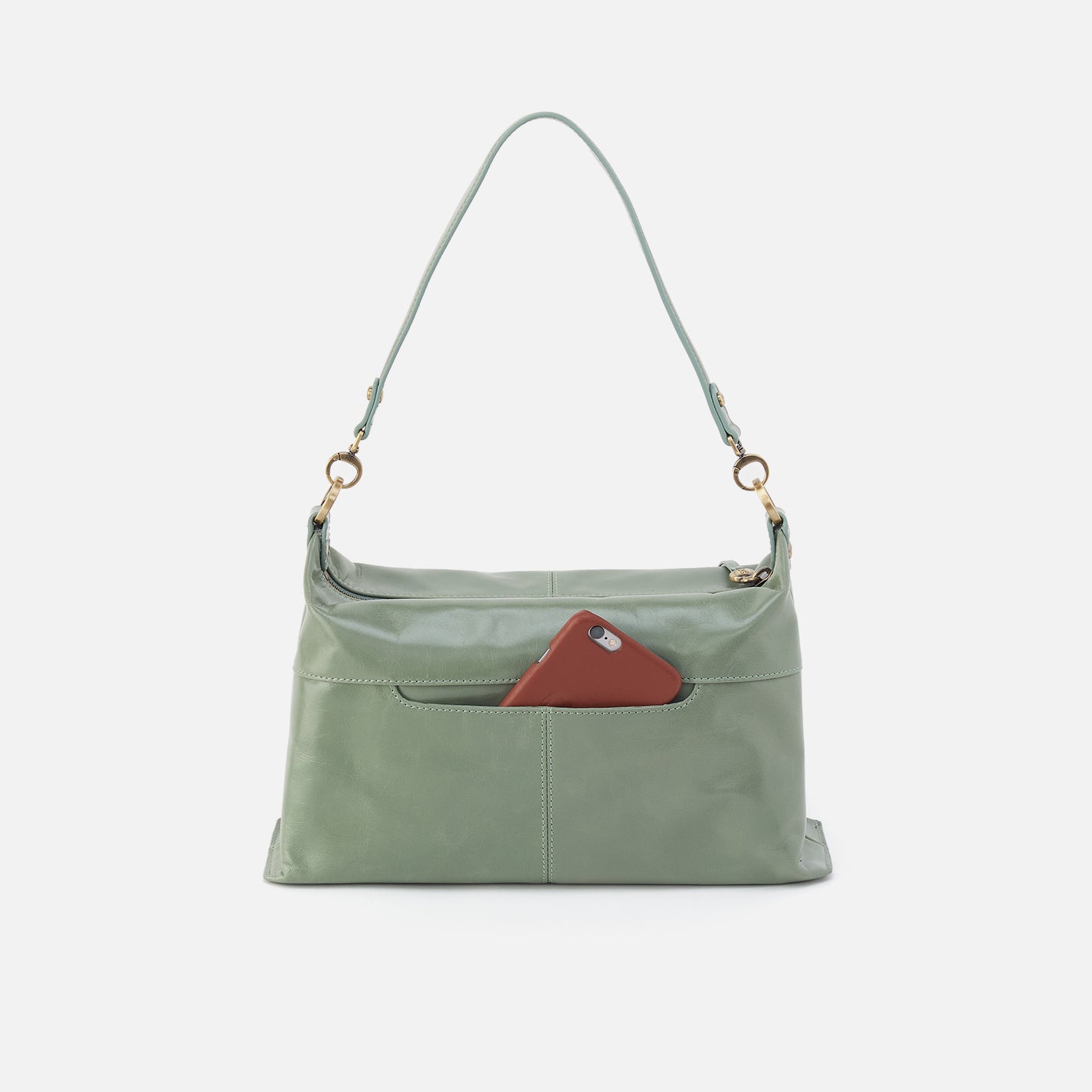Avon Polished Leather Shoulder Bag in Jade Green - Stylish & Durable for Work, Travel & Everyday Use