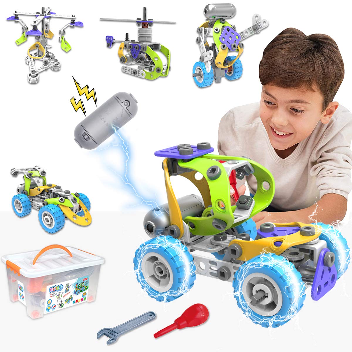 STEM Building Toys 5-in-1 Motorized Educational Construction Kit for Kids Ages 6-9 | Creative Engineering Blocks for Boys & Girls | Birthday Gift Idea | Perfect for Classroom STEM Learning & Home Playtime