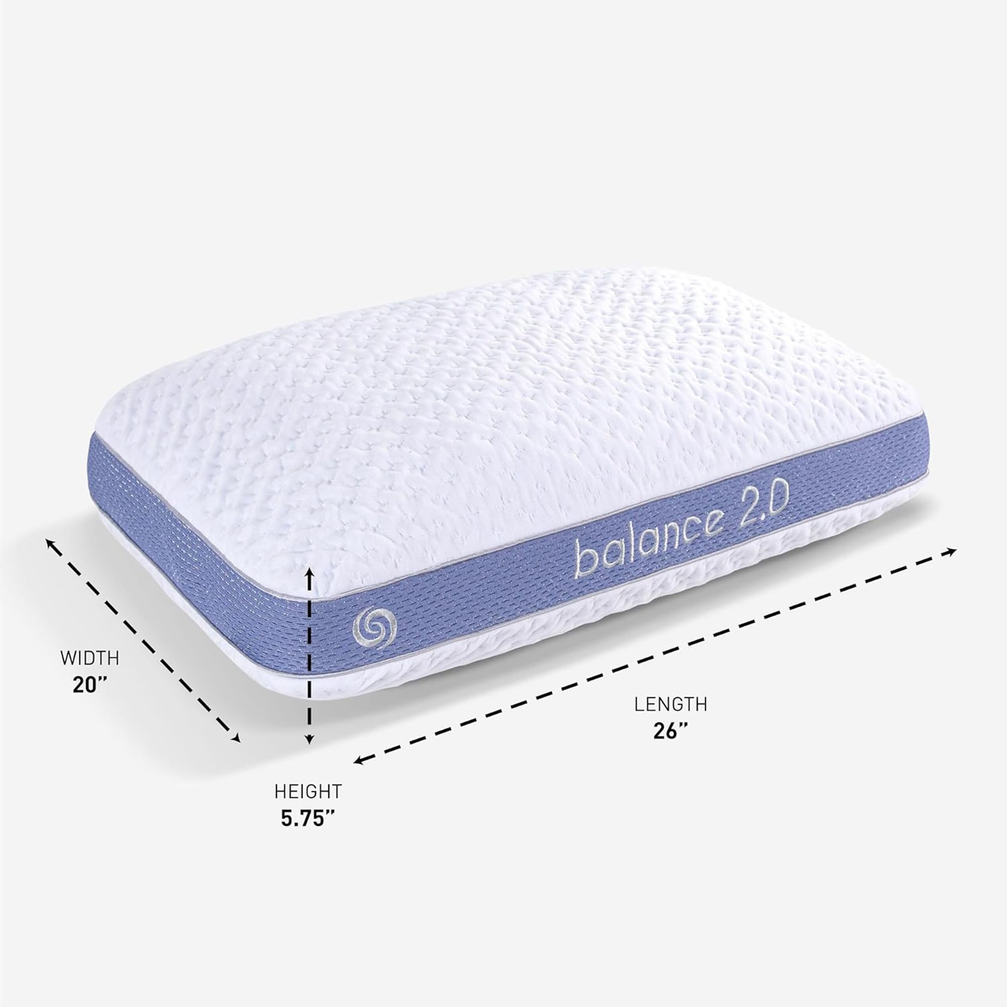 Bedgear Balance Performance Pillow 2.0 - Moisture Wicking Cooling Pillow for Side, Back & Stomach Sleepers - Medium Firm Support Pillow with Washable Cover (20x26x5.75 Inches) - Perfect for Hot Sleepers & Allergy Relief