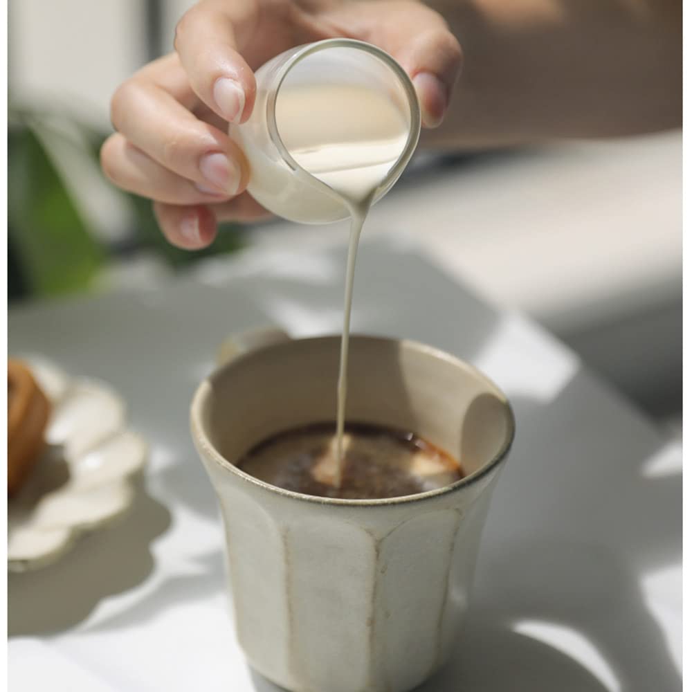 2-Pack Mini Glass Creamer Pitchers - 2oz Small Milk Jars for Coffee, Tea & Sauce Serving - Perfect for Coffee Shops, Restaurants & Home Breakfast Use
