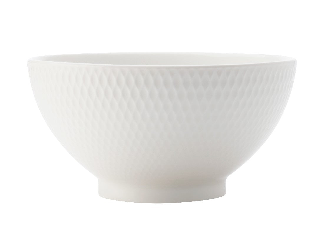 Maxwell & Williams White Basics Diamond Rice Bowl 15cm - Elegant Dinnerware for Asian Cuisine, Home Dining & Restaurant Use