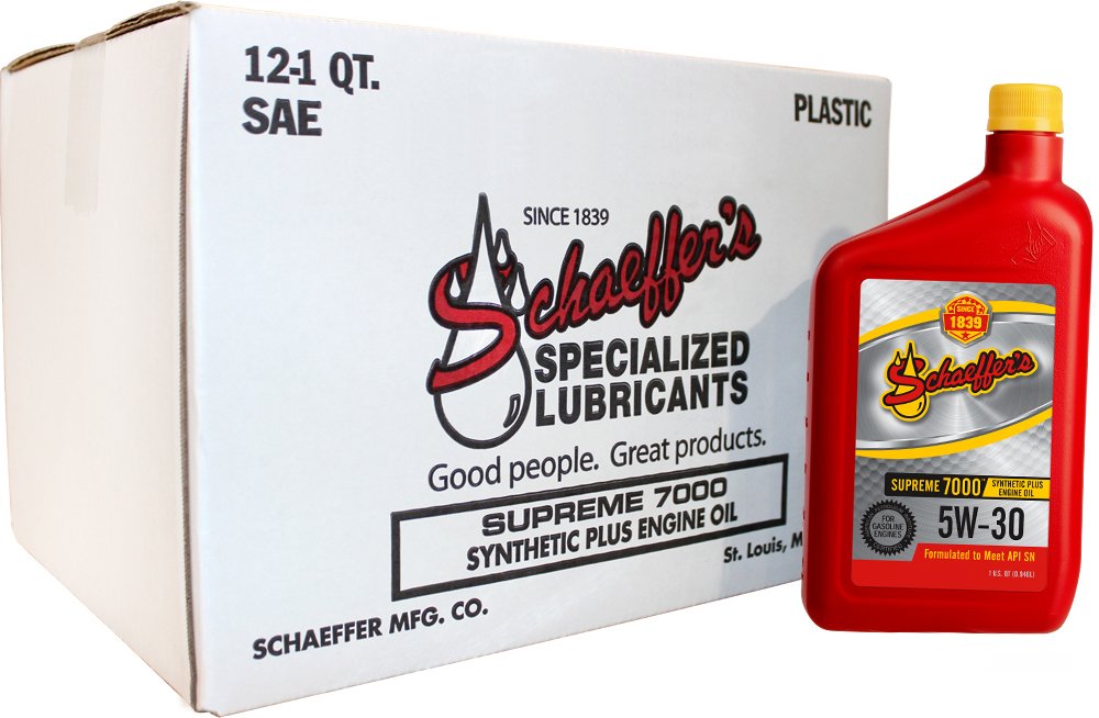 Schaeffer 0701-012 Supreme 7000 Full Synthetic 5W-30 Gasoline Engine Oil - 1 Quart Bottle (12 Pack) - High Performance Motor Oil for Cars, Trucks & SUVs - Ideal for Extreme Temperatures & Heavy-Duty Use