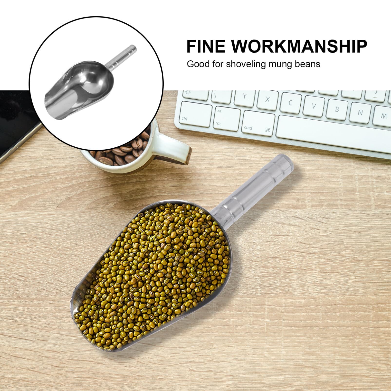 Stainless Steel Pet Food Scoop for Home & Travel Feeding