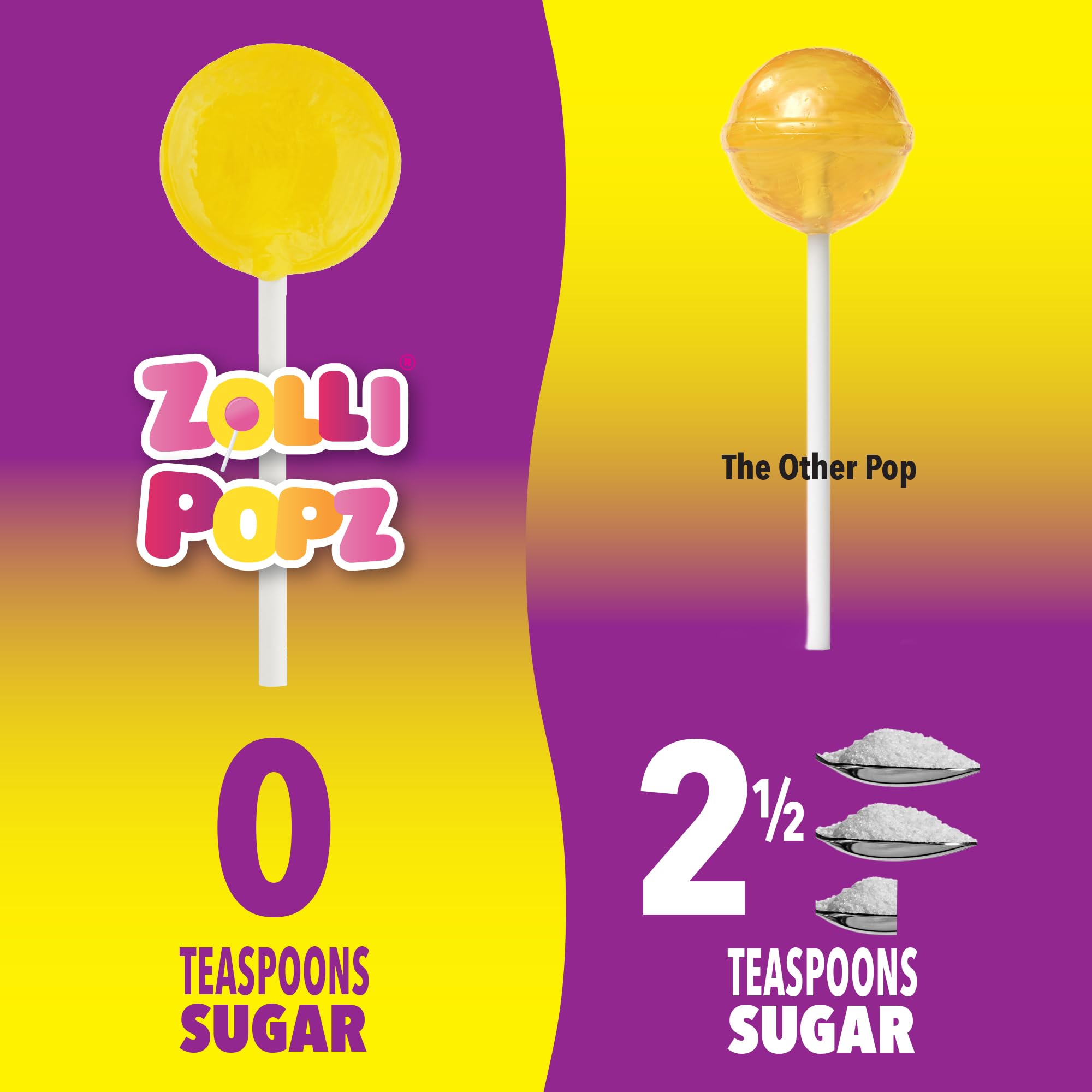 Zollipops Sugar-Free Lollipops for Clean Teeth - 10.4oz Tropical Flavored Anti-Cavity Candy - Healthy Smile Snack for Kids & Adults - Perfect for School Lunches, Birthday Parties and Dental Care Rewards