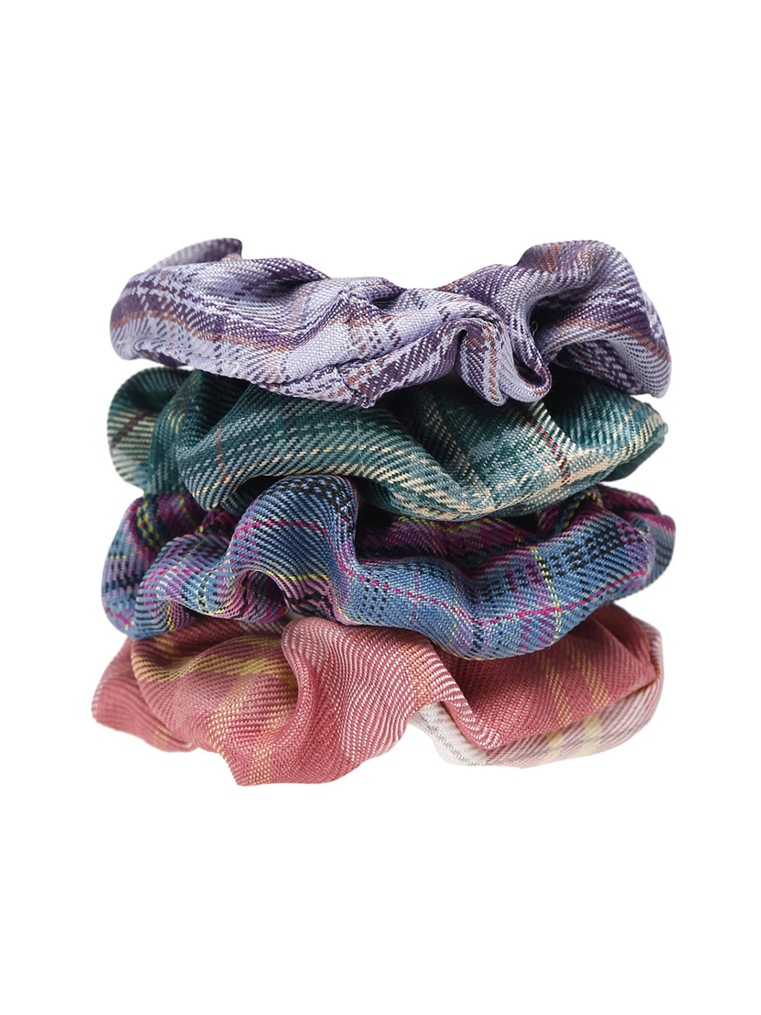 **4-Pack Satin Scrunchies for Women & Girls – Soft Yellow Hair Ties, Ponytail Holders & Hair Accessories – Perfect for Work, Gym & Everyday Use**