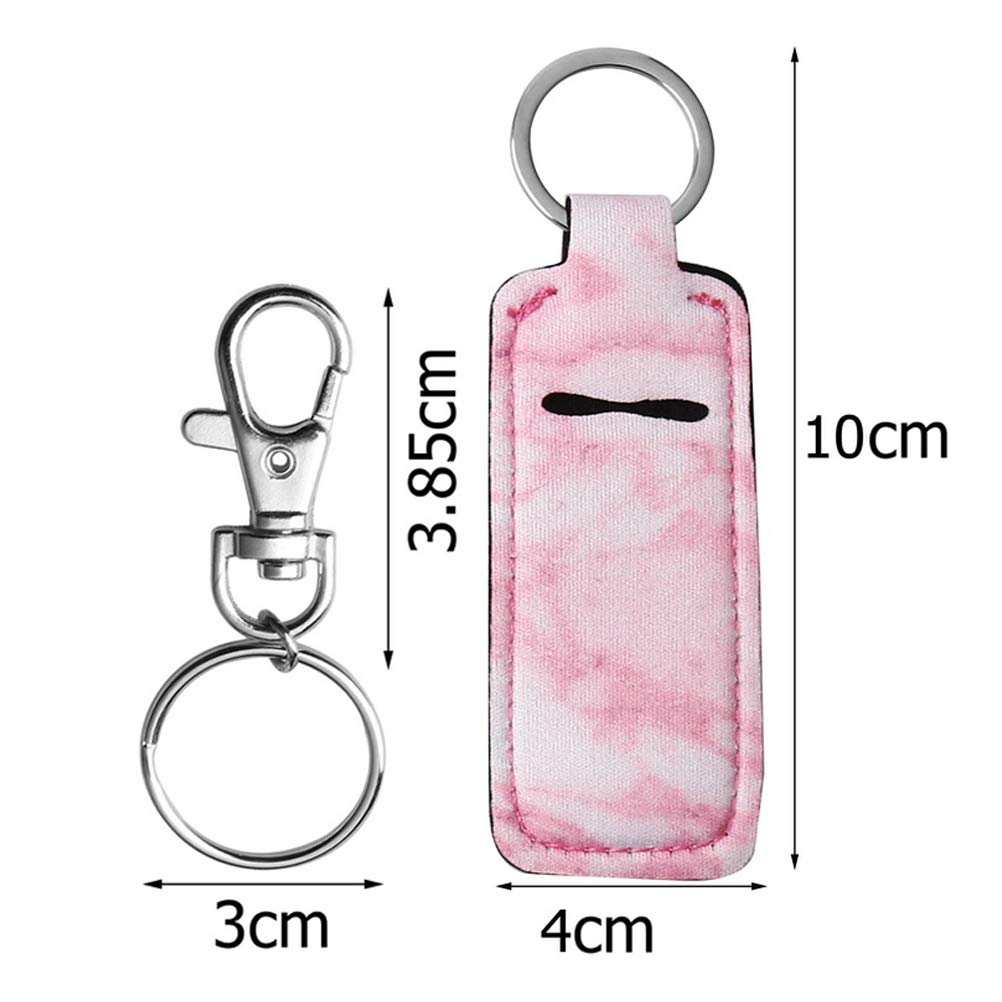 5 Pcs Lip Balm Holder Keychain for Women - Cute Chapstick Keychain Holder, Stocking Stuffers Gift for Her - Perfect for Purses, Backpacks & Keyrings (Lipstick, EOS, Burt's Bees)