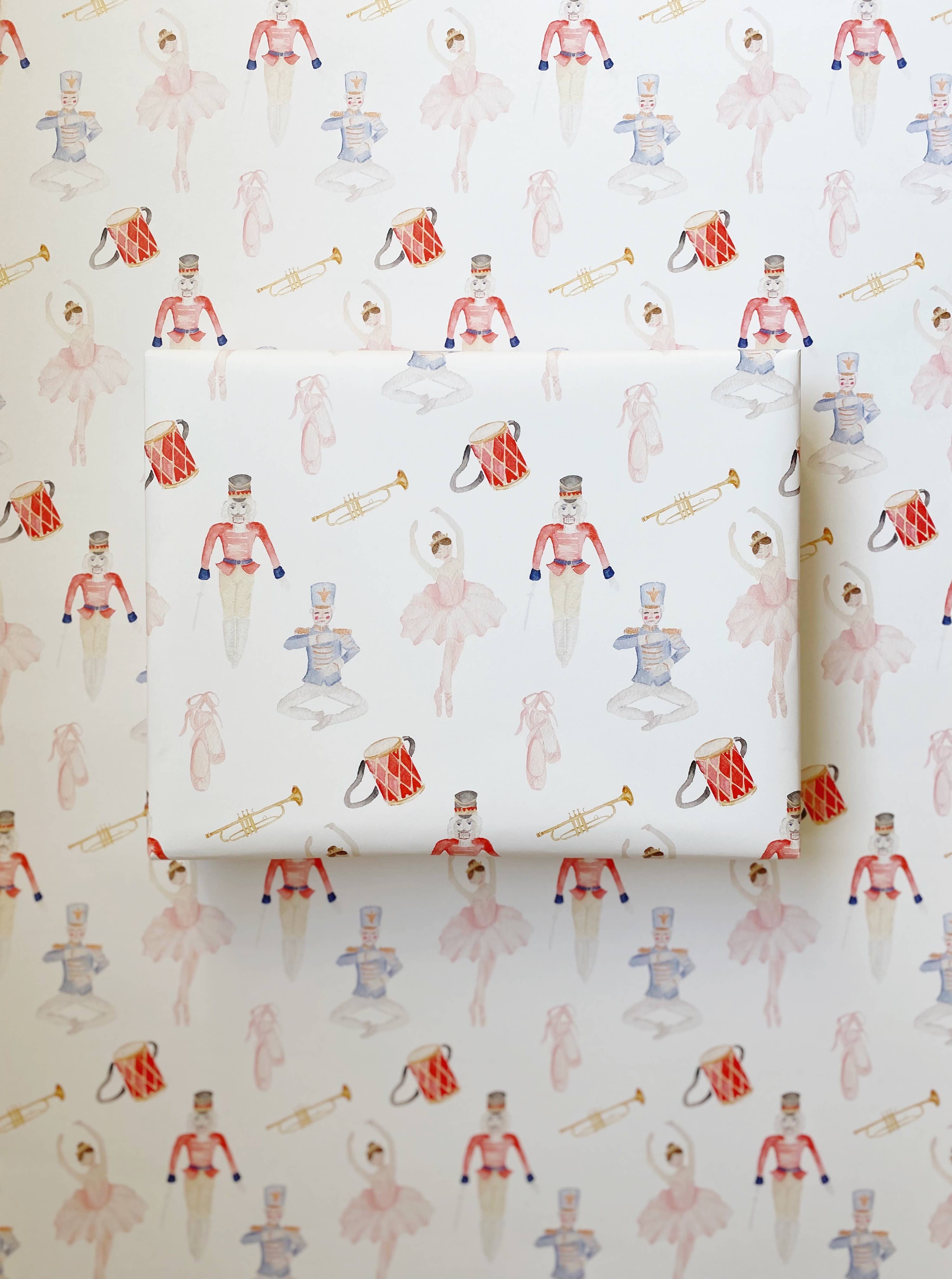Festive Holiday Nutcracker Christmas Gift Wrapping Paper - Perfect for Holiday Presents, Party Favors & Seasonal Decorations