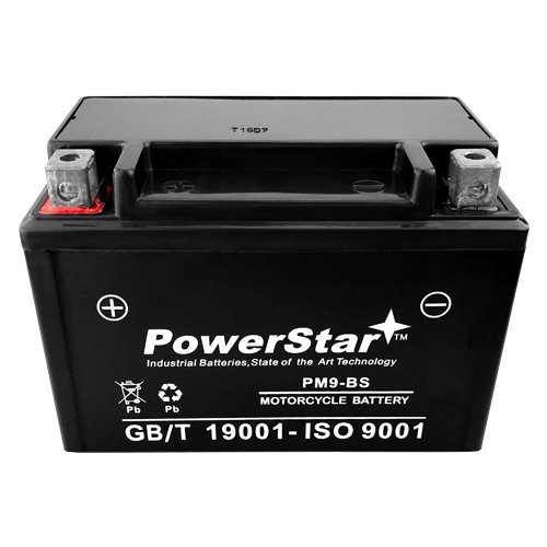 PowerStar YTX9-BS Motorcycle Battery - Compatible with Kawasaki ZX900 Ninja 1000 - High Performance AGM Battery for Motorcycles, ATVs & Powersports - Perfect for Replacement & Long Rides