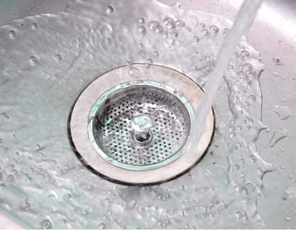 2-Pack Kitchen Sink Drain Strainer Basket & Stopper - Stainless Steel Mesh Filter for Hair, Food Debris - Perfect for Bathroom, Laundry, and Kitchen Sink Drain Protection