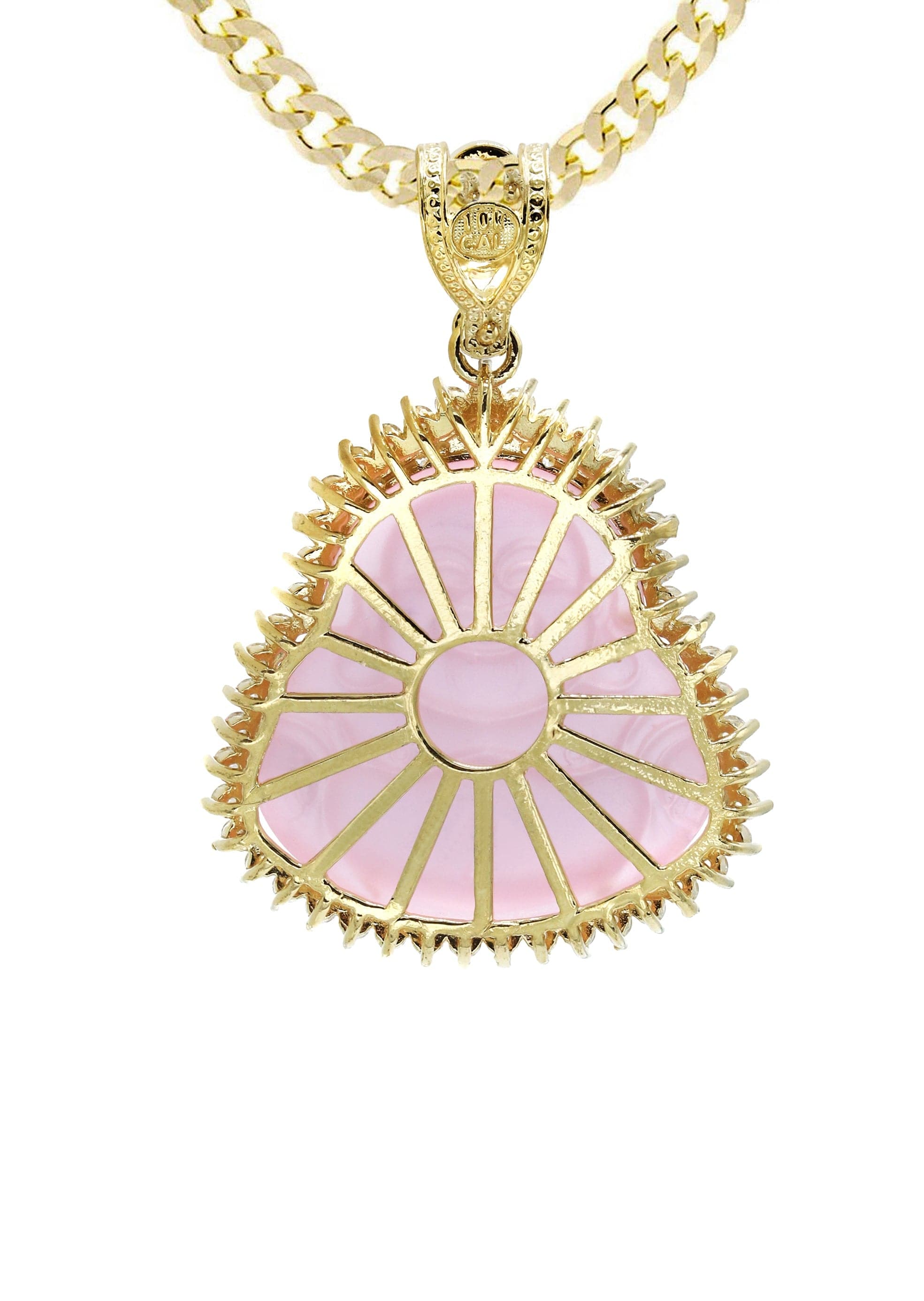 10K Yellow Gold Pink Buddha Pendant Necklace for Women - 24.7 Grams | Spiritual Jewelry, Buddhist Gift, Meditation Accessory, Yoga Jewelry, Mindful Fashion Statement