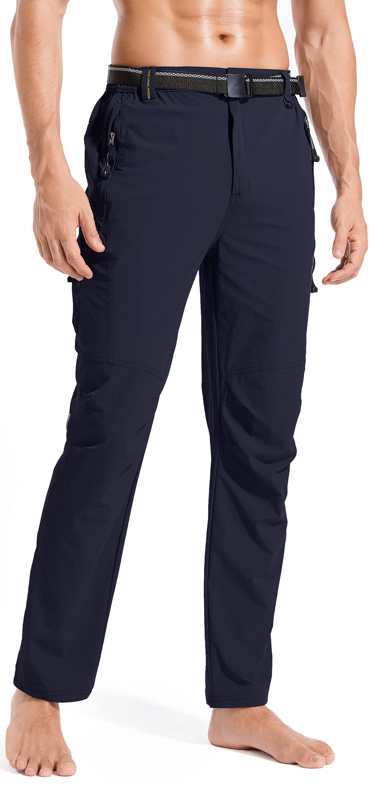 Men's Quick-Dry Water Resistant Hiking Cargo Pants - Lightweight Breathable Outdoor Work Pants with Zipper Pockets for Mountain Climbing, Camping & Travel Adventures