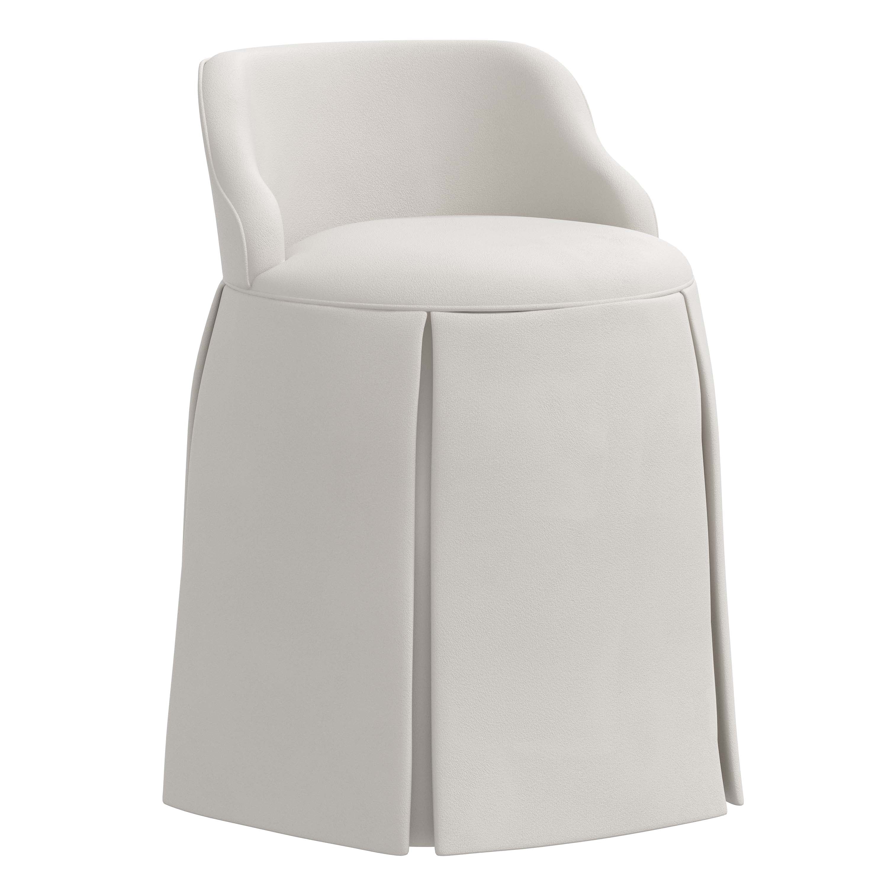 Pipi Vanity Chair - Elegant Makeup Dressing Stool with Upholstered Seat & Gold Metal Legs, Perfect for Bedroom, Boudoir, Vanity Table & Beauty Salon