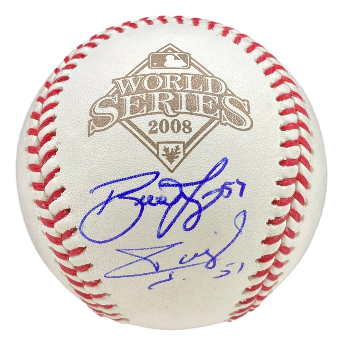 Authentic Brad Lidge & Carlos Ruiz Signed Philadelphia Phillies 2008 World Series Baseball with JSA ITP COA - Perfect for Sports Memorabilia Collectors & Phillies Fans Display
