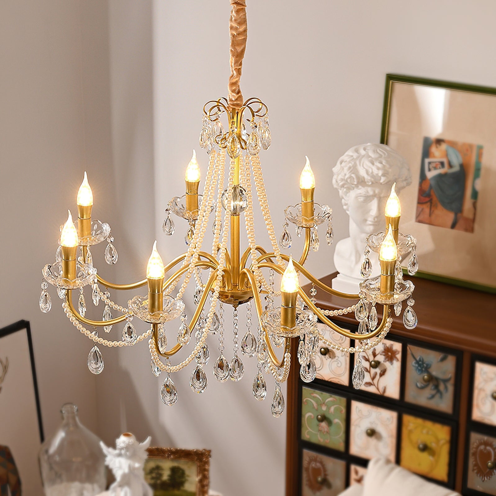 Elegant Allegri Crystal Chandelier - Modern Luxury Ceiling Light Fixture for Dining Room, Living Room & Bedroom Decor