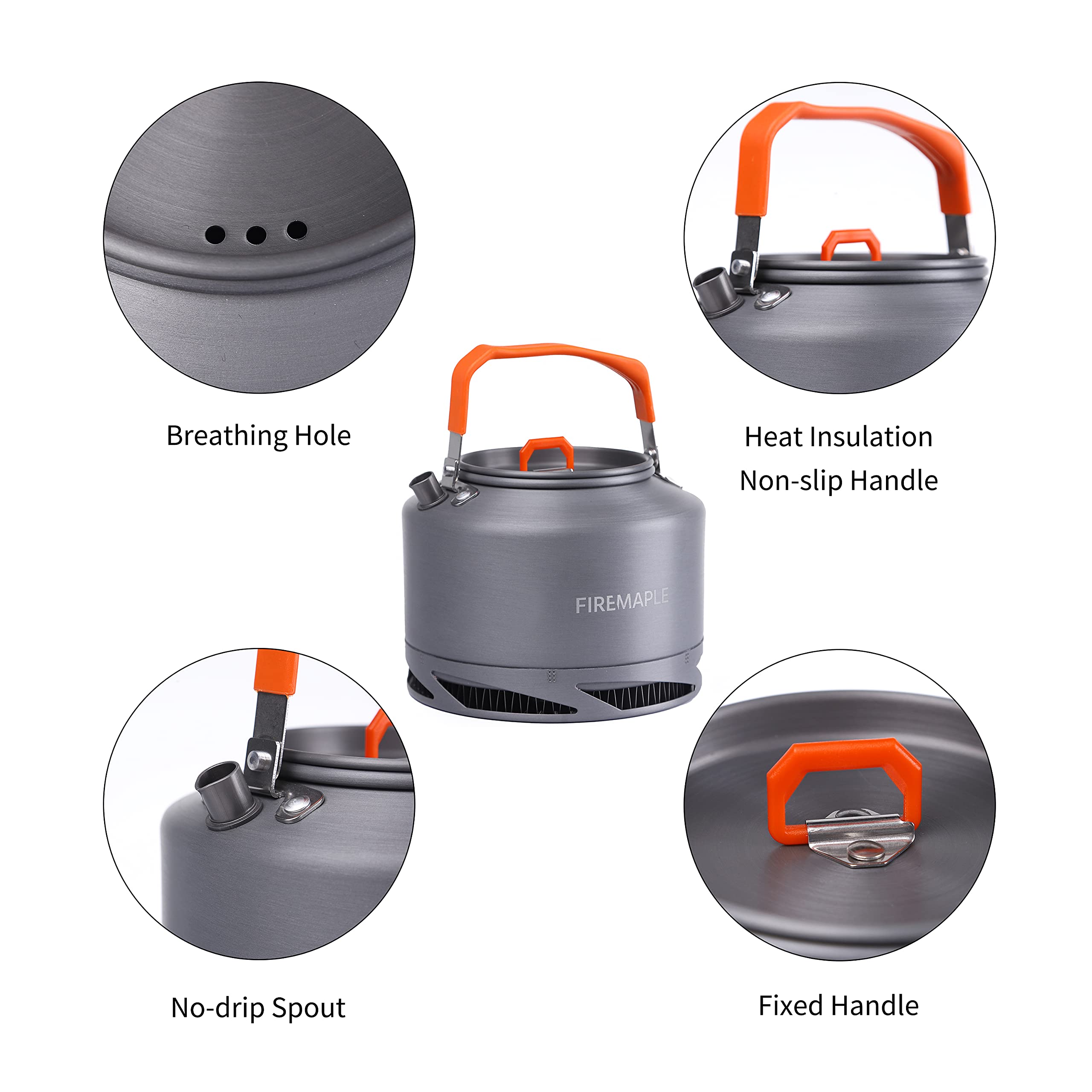 Fire-Maple XT2 Camping Tea Kettle - Lightweight Hard Anodized Aluminum & Stainless Steel Water Boiler for Coffee, Tea & Outdoor Cooking | Portable Cookware Set for Hiking, Backpacking & Picnics | Easy to Clean & Durable Design | Perfect for Camping Trips & Emergency Preparedness