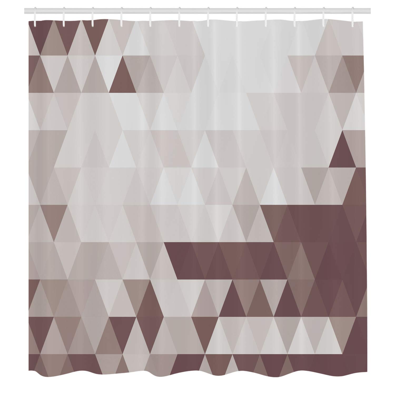 Ambesonne Geometric Shower Curtain - Triangle Mosaic Abstract Digital Print Fabric Bathroom Decor with Hooks, 84