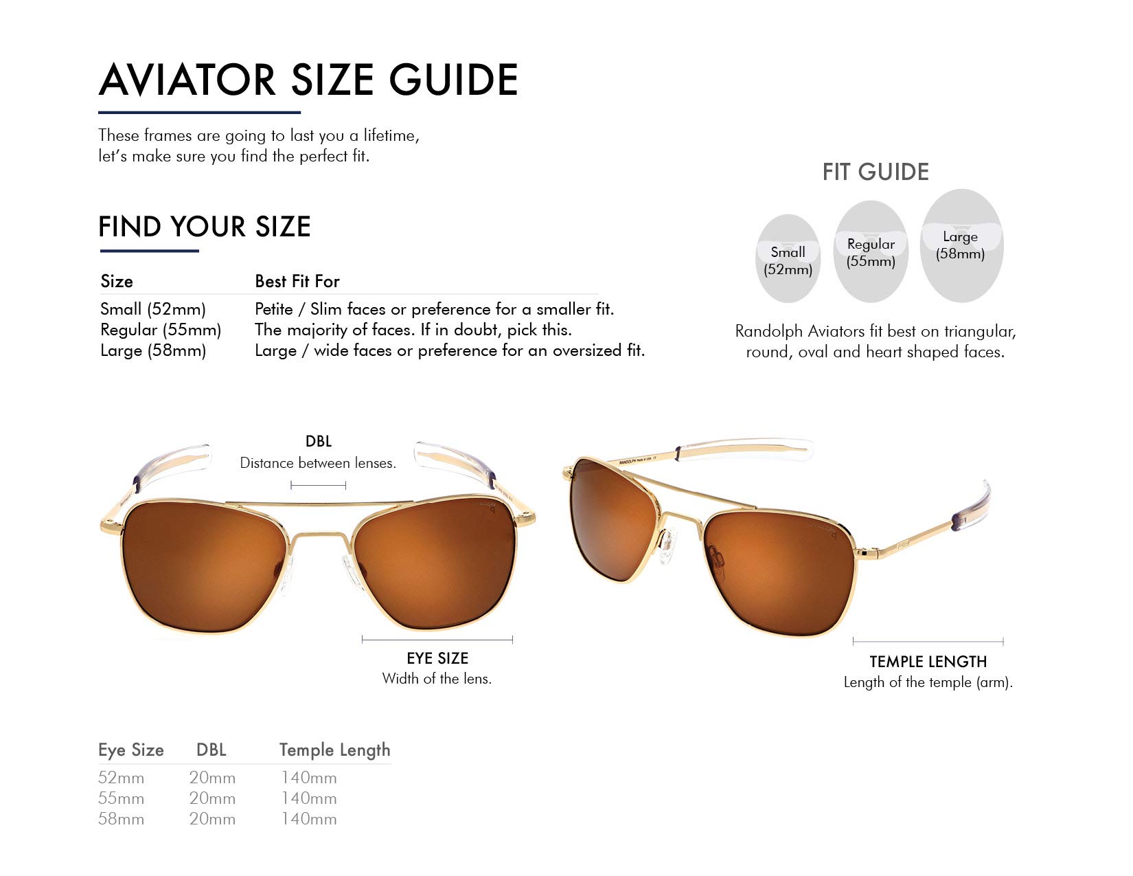 Randolph USA Gold Classic Aviator Sunglasses for Men & Women - 100% UV Protection - Polarized Pilot Sunglasses for Driving, Outdoor Activities & Fashion