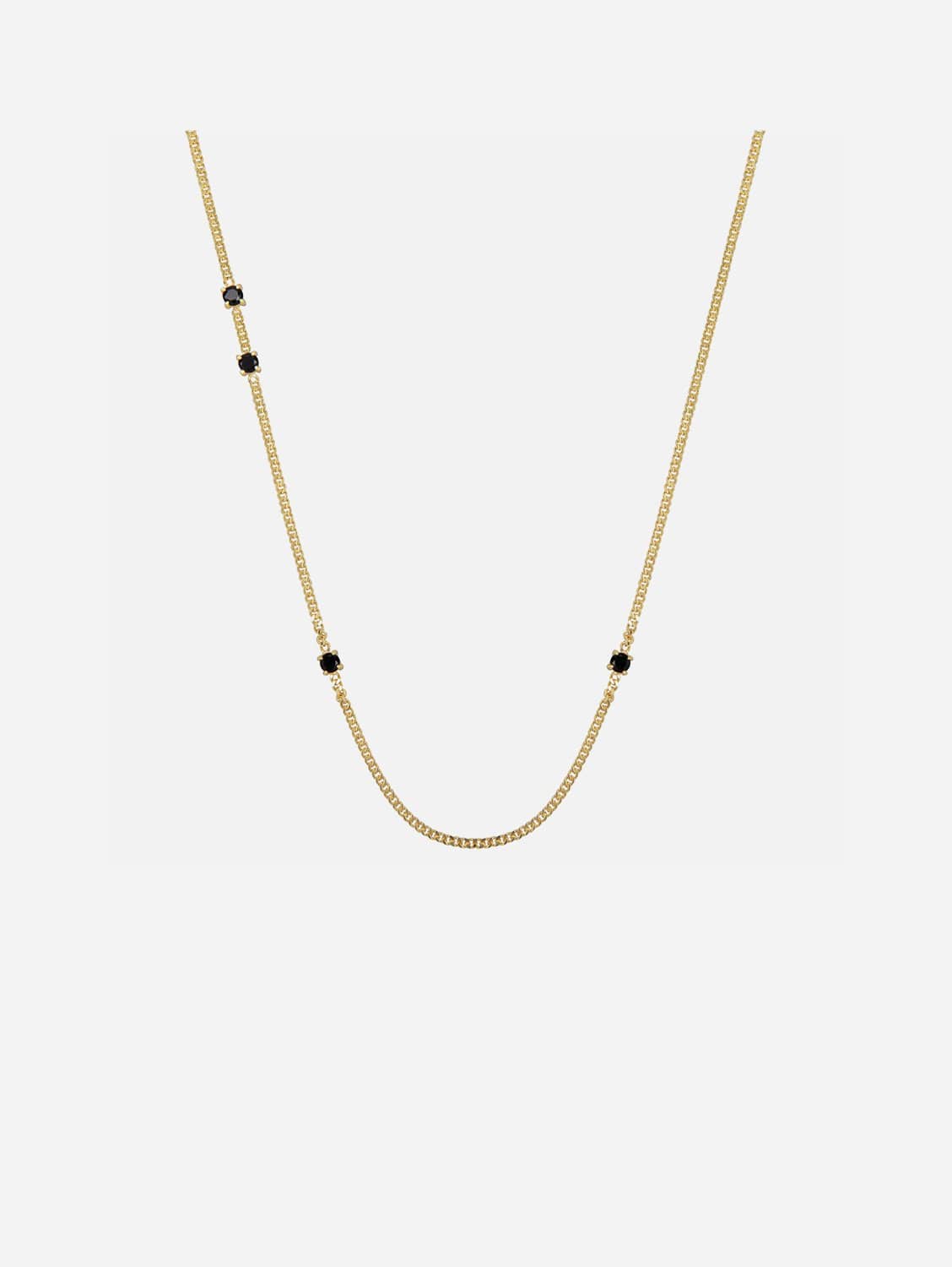 Gemma Recycled 925 Sterling Silver Black Spinel Necklace with Gold Vermeil - Elegant Jewelry for Women, Gift for Her, Perfect for Weddings, Parties & Special Occasions