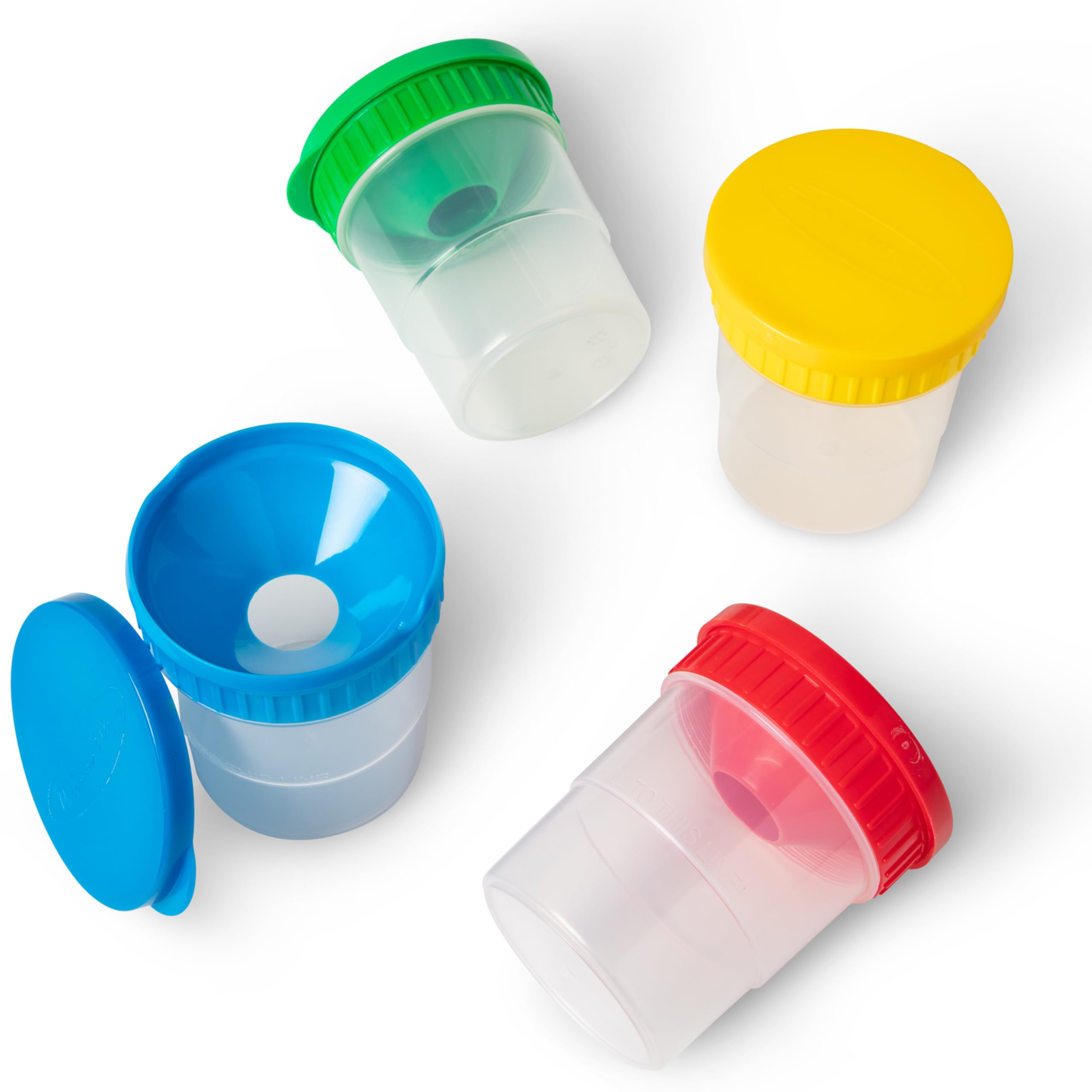 Melissa & Doug Spill-Proof Paint Cups - 4-Pack with Airtight Seal & Snap Lids - Reusable No-Spill Paint Storage Containers for Kids - Perfect for Art Projects, Classroom Activities & DIY Crafts