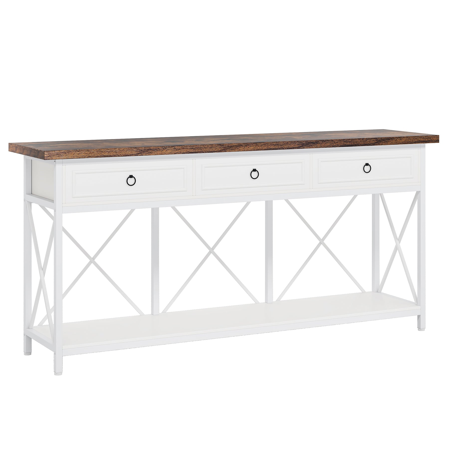 3 Drawer Console Table with Storage Shelf - 70.8