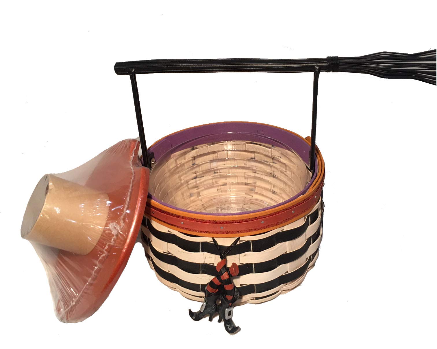 Longaberger Wicked Witch Broom Basket Set - Halloween Decor, Home Storage, and Witch-Themed Gift for Halloween Parties and Home Decor