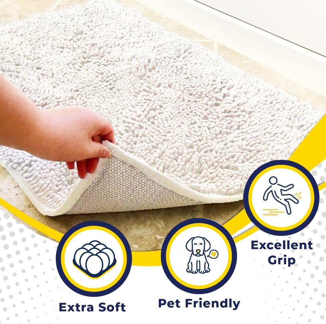 Muddy Mat® Super Absorbent Microfiber Dog Door Mat – Non-Slip Washable Pet Rug for Muddy Paws, Quick Dry Chenille Entryway Carpet (59