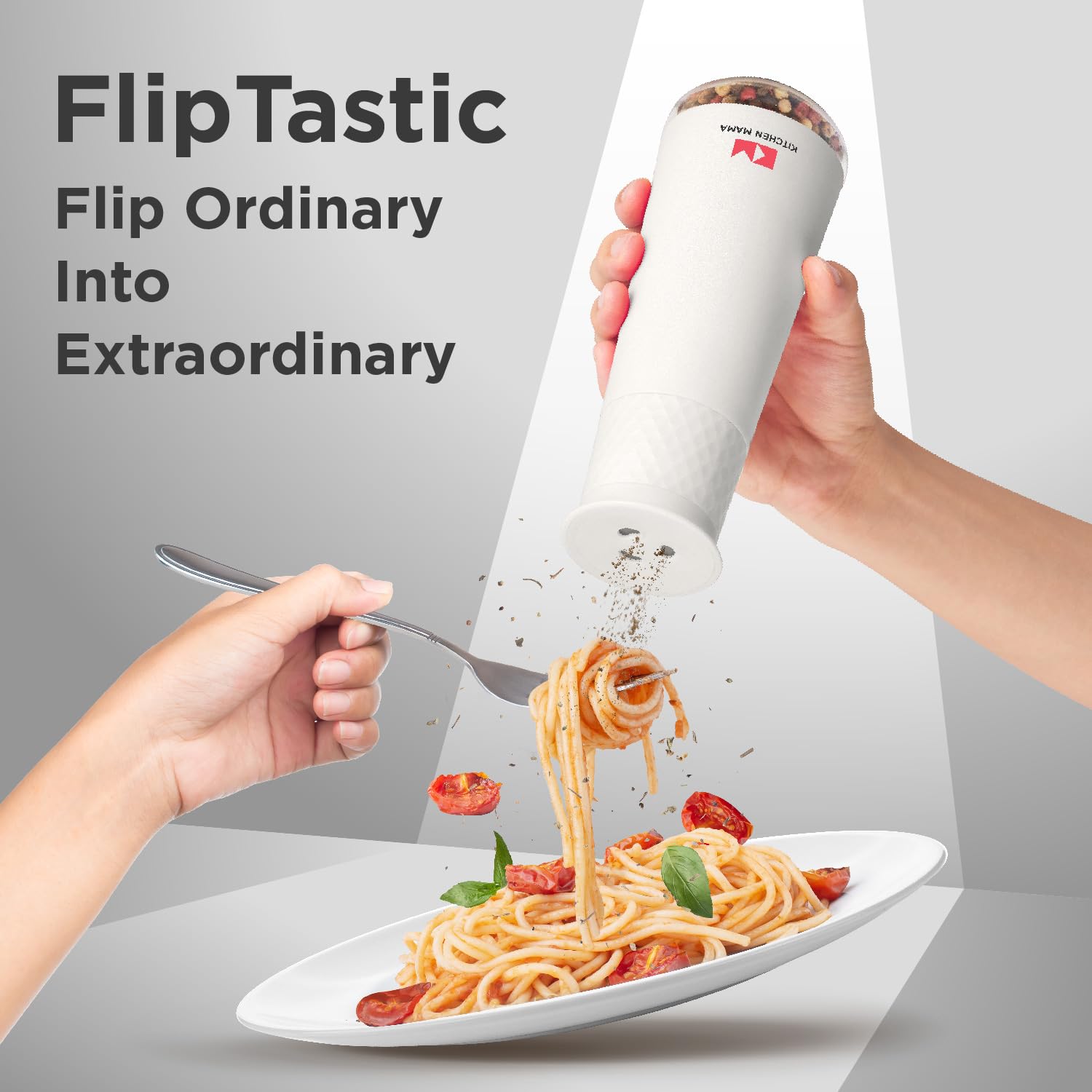 Rechargeable Electric Gravity Salt and Pepper Grinder - Adjustable Coarseness, One-Hand Operated, Refillable & Lightweight Spice Dispenser (White) | Perfect for Kitchen, Dining Table, Camping & Outdoor Cooking