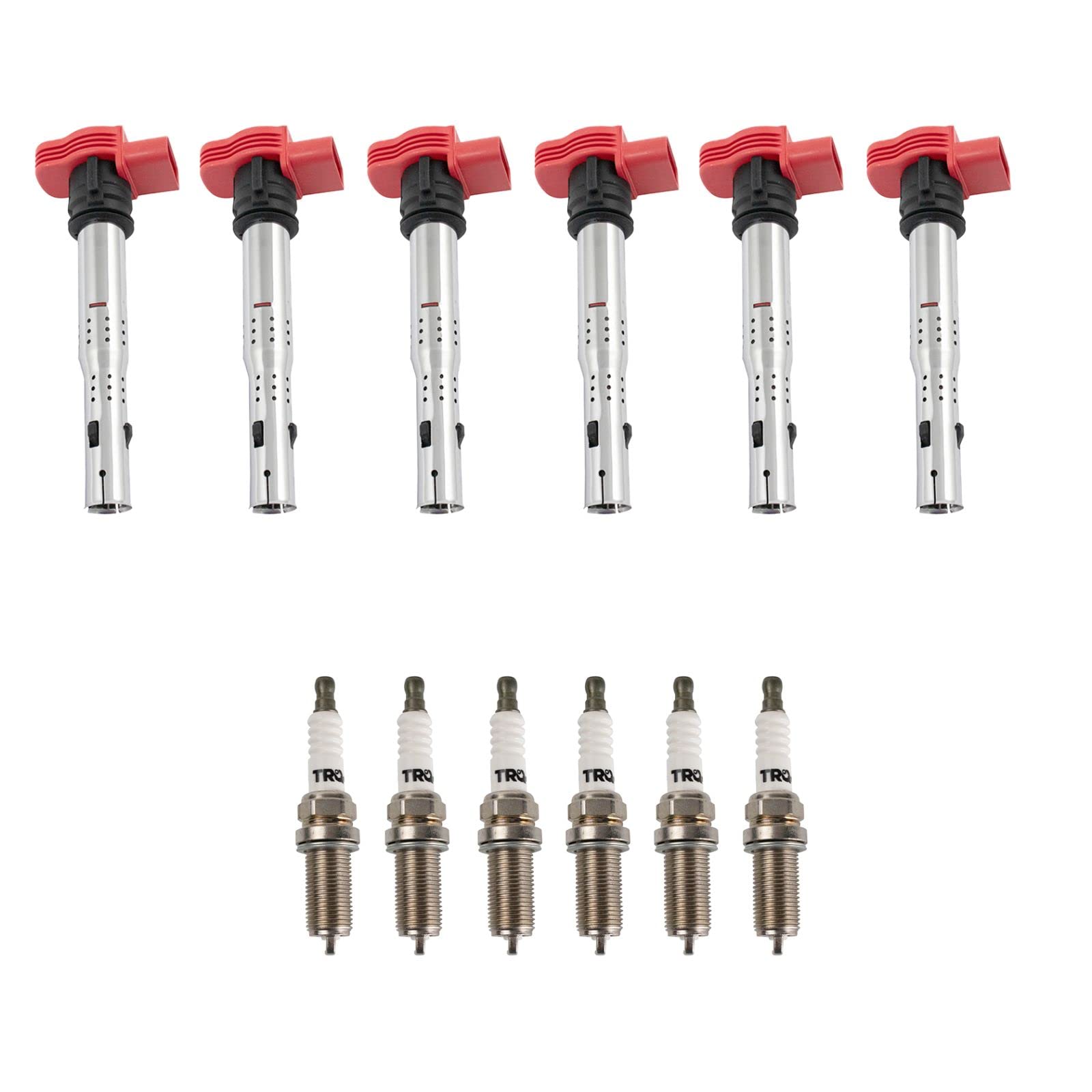 High Performance Ignition Coil & Spark Plug Kit - Compatible with Audi A4 A6 Q5 2005-2017 Models - Improves Engine Power & Fuel Efficiency for Daily Driving & Performance Tuning